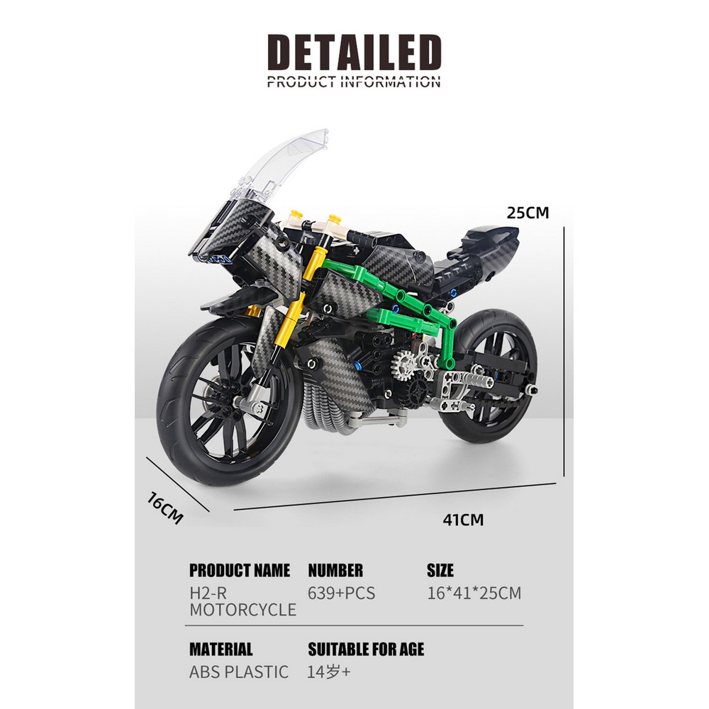Конструктор Mould King Мотоцикл Kawasaki - фото 11