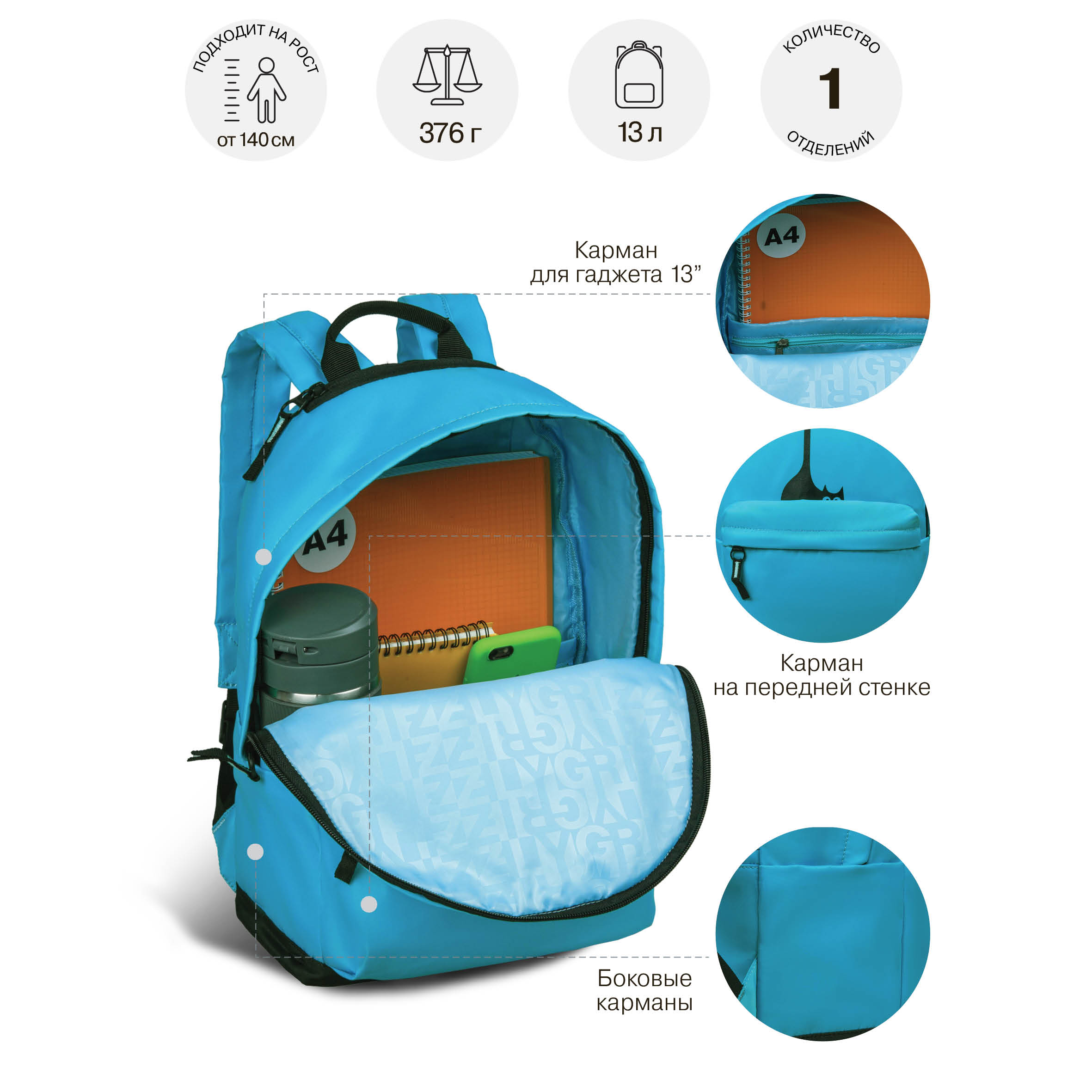 Рюкзак Grizzly для девочке - фото 8