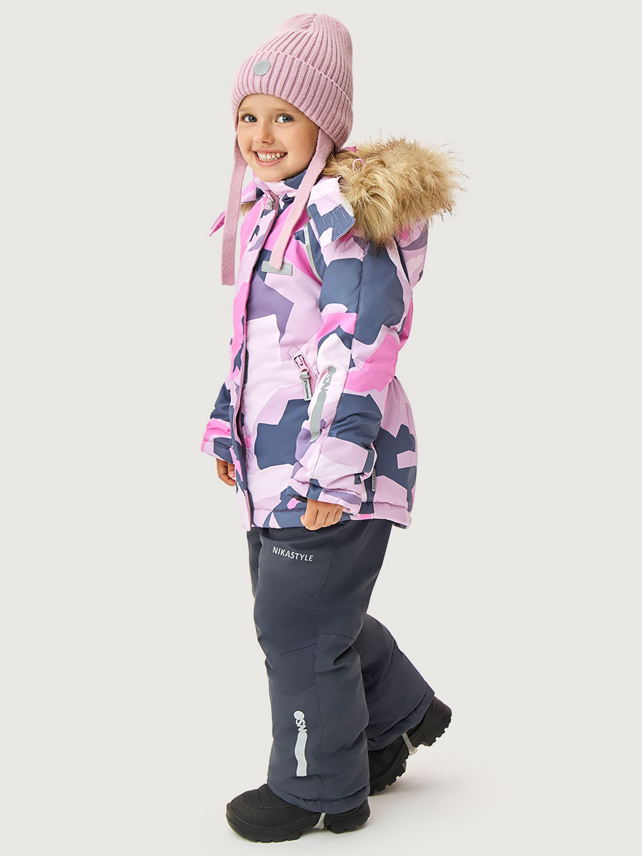 Куртка и полукомбинезон NIKASTYLE 7з1225 розовый/графит - фото 2