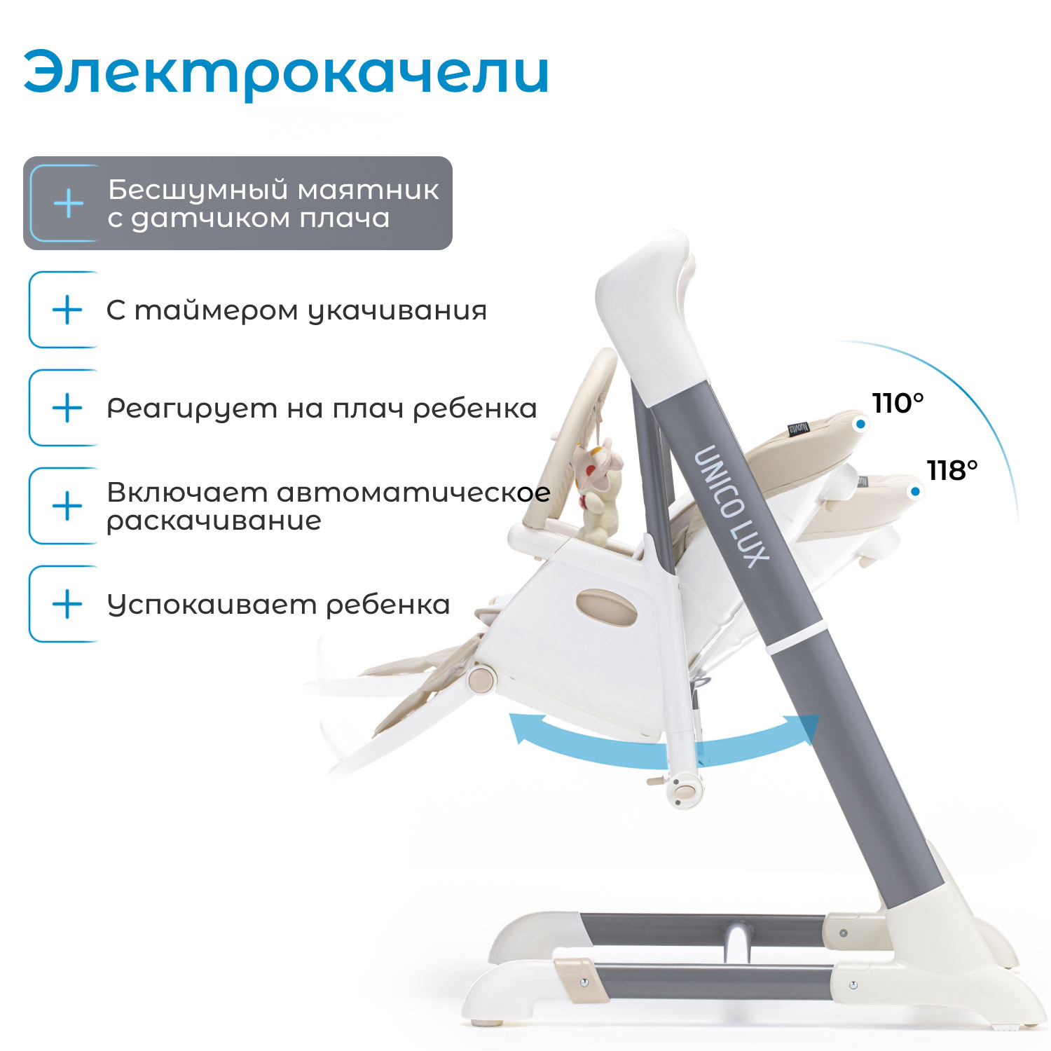 Стульчик для кормления Nuovita Unico Lux Bianco трансформер - фото 6