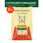 Корм сухой полнорационный Profifeed С курицей и овощами для выведения шерсти