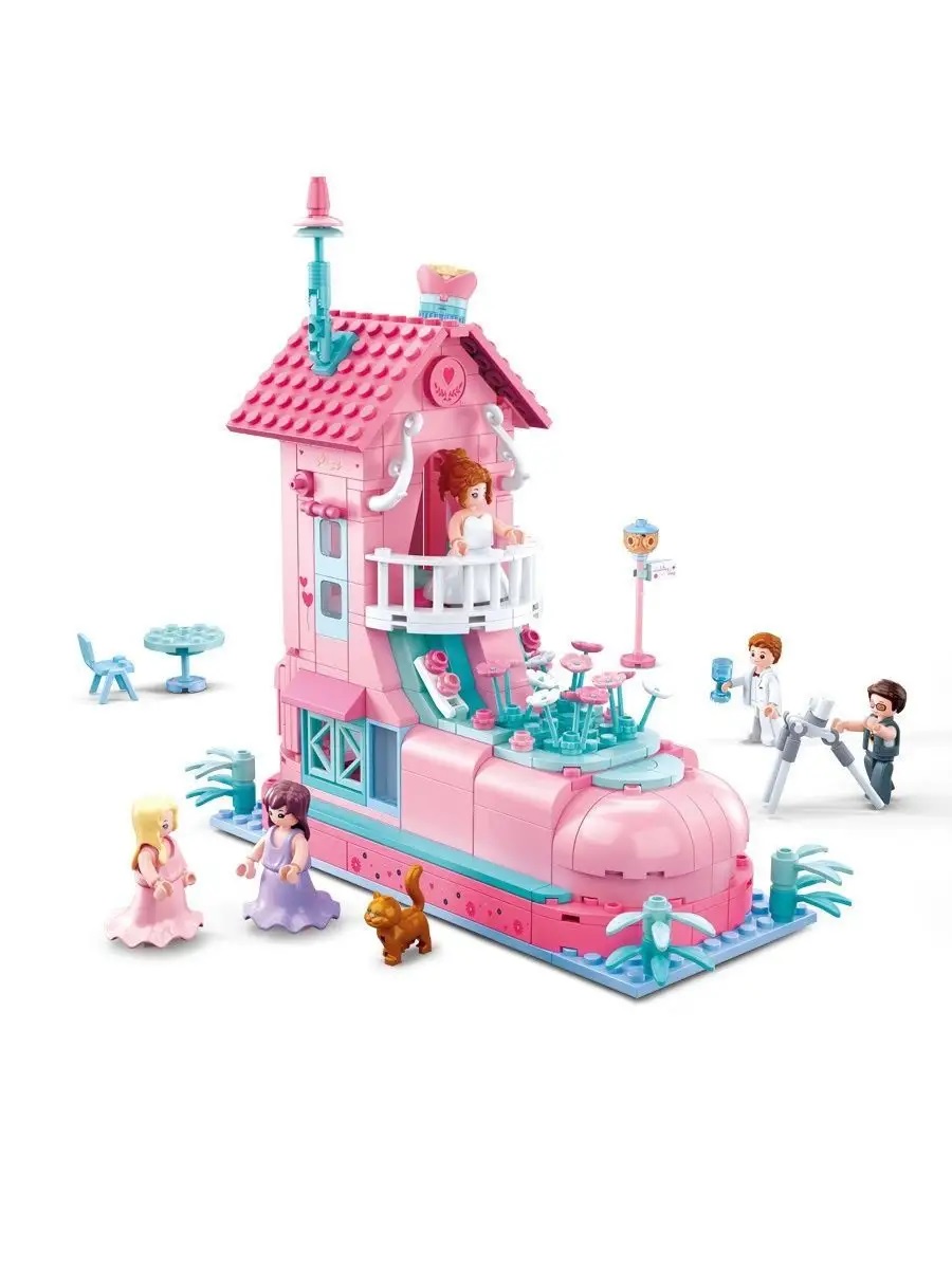 Конструктор SLUBAN Домик невесты свадьба 398 дет. - фото 4