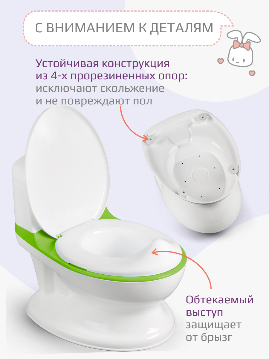Горшок KidWick Hippo музыкальный зеленый - фото 3