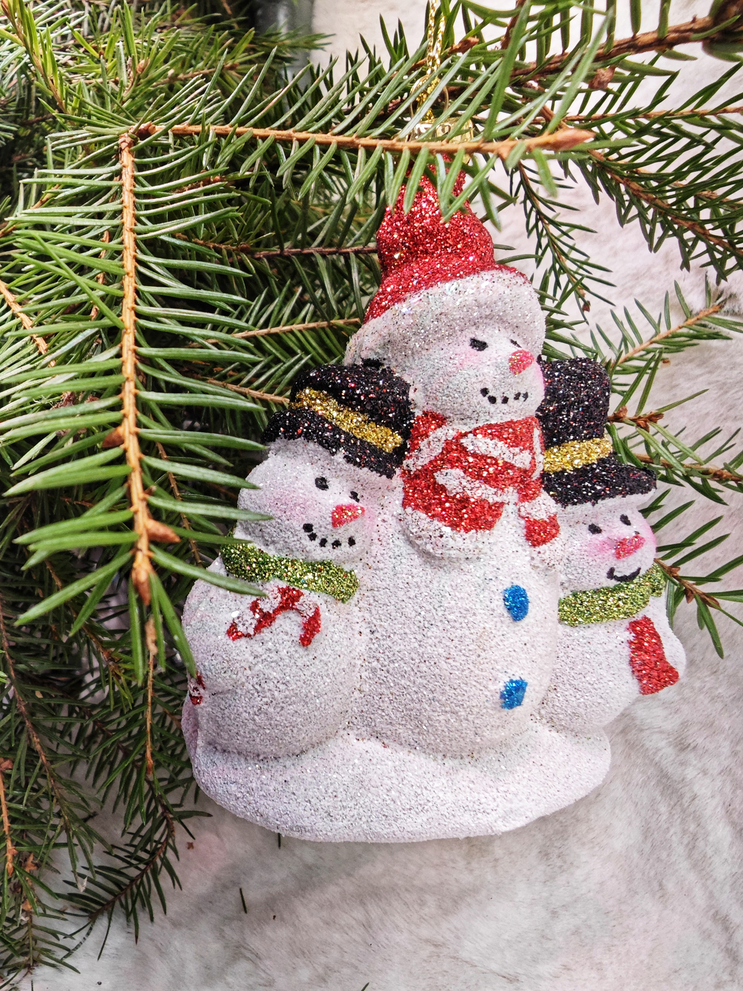 Украшение ёлочное Магия праздника ручной работы Снеговики 13 см 3 шт - фото 2