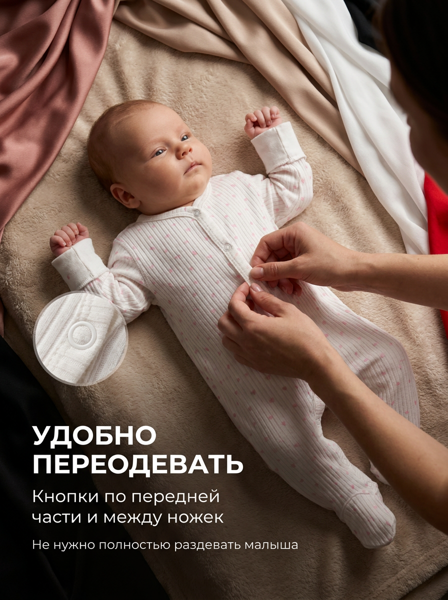 Комбинезон с шапочкой Milkymania 1095сердечкирозовые - фото 12