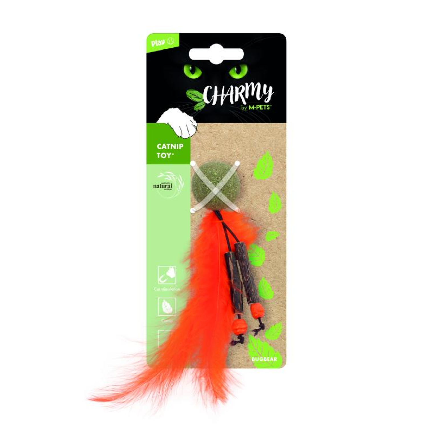 Игрушка для кошек M-PETS Charmy с кошачьей мятой оранжевая - фото 1