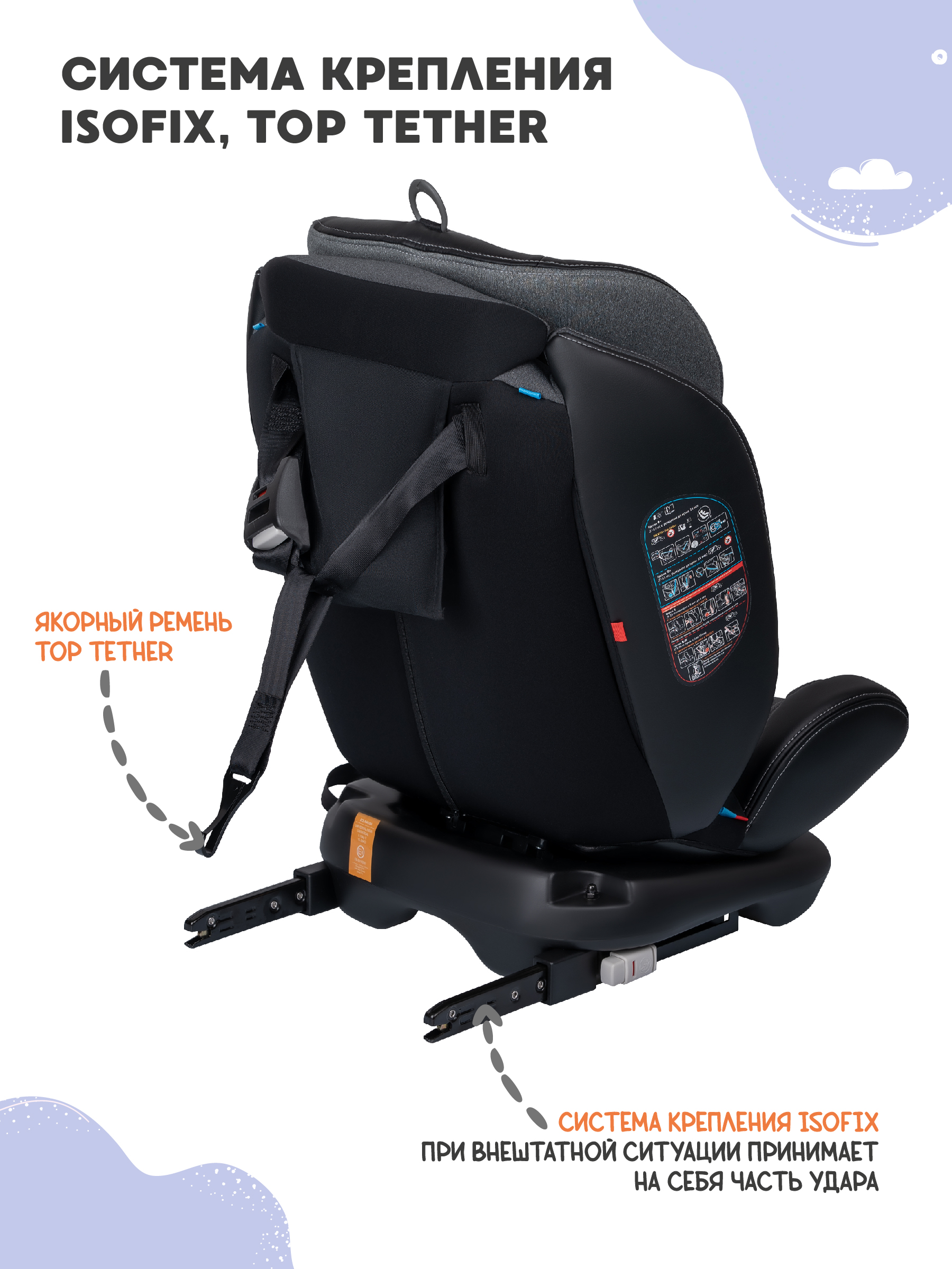 Автокресло Indigo Aero серый Isofix 0+/1/2/3 (0-36 кг) - фото 9