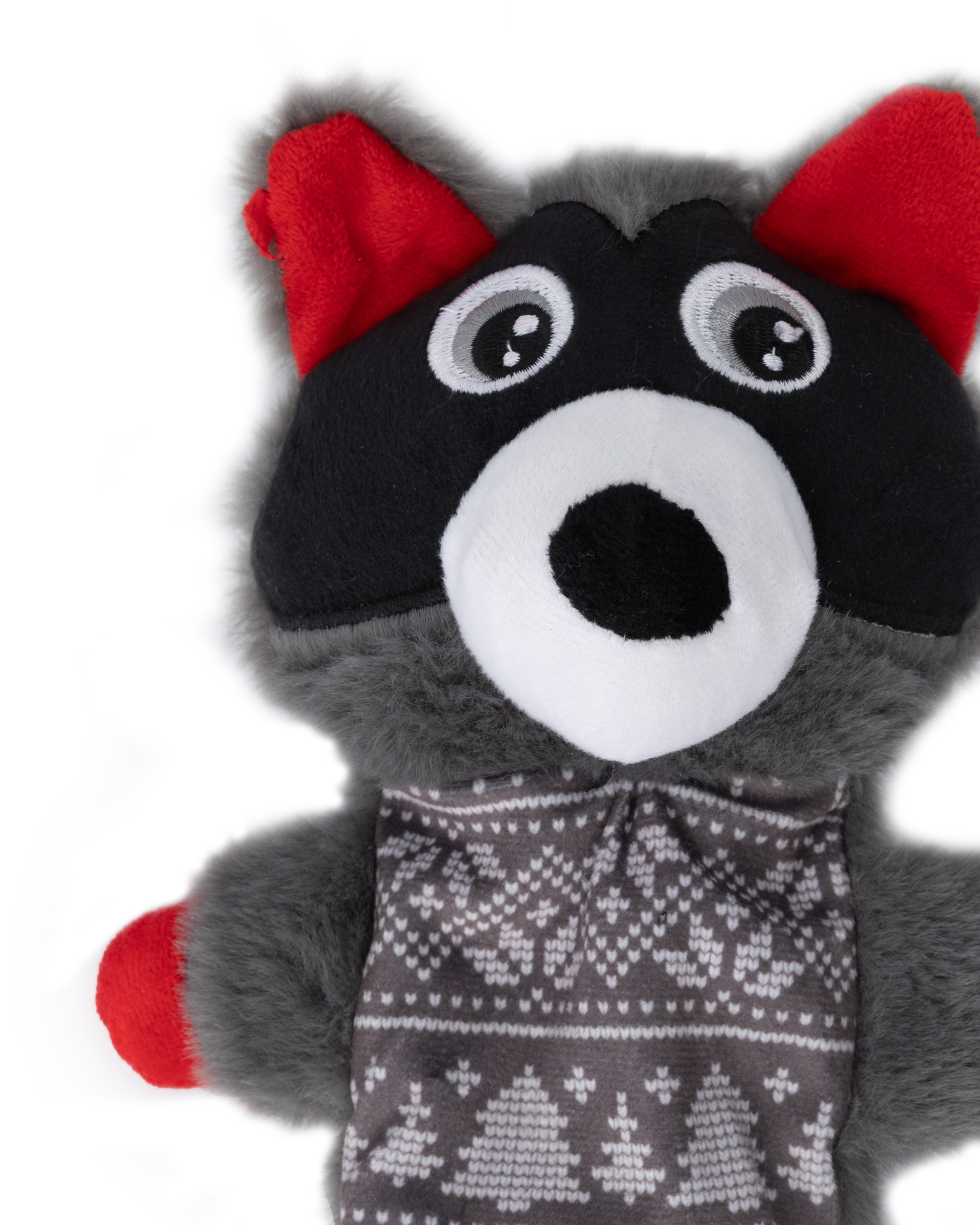 Игрушка для собак Barbaks Енот Гриша мягкая пищит шуршит 20*51см - фото 3