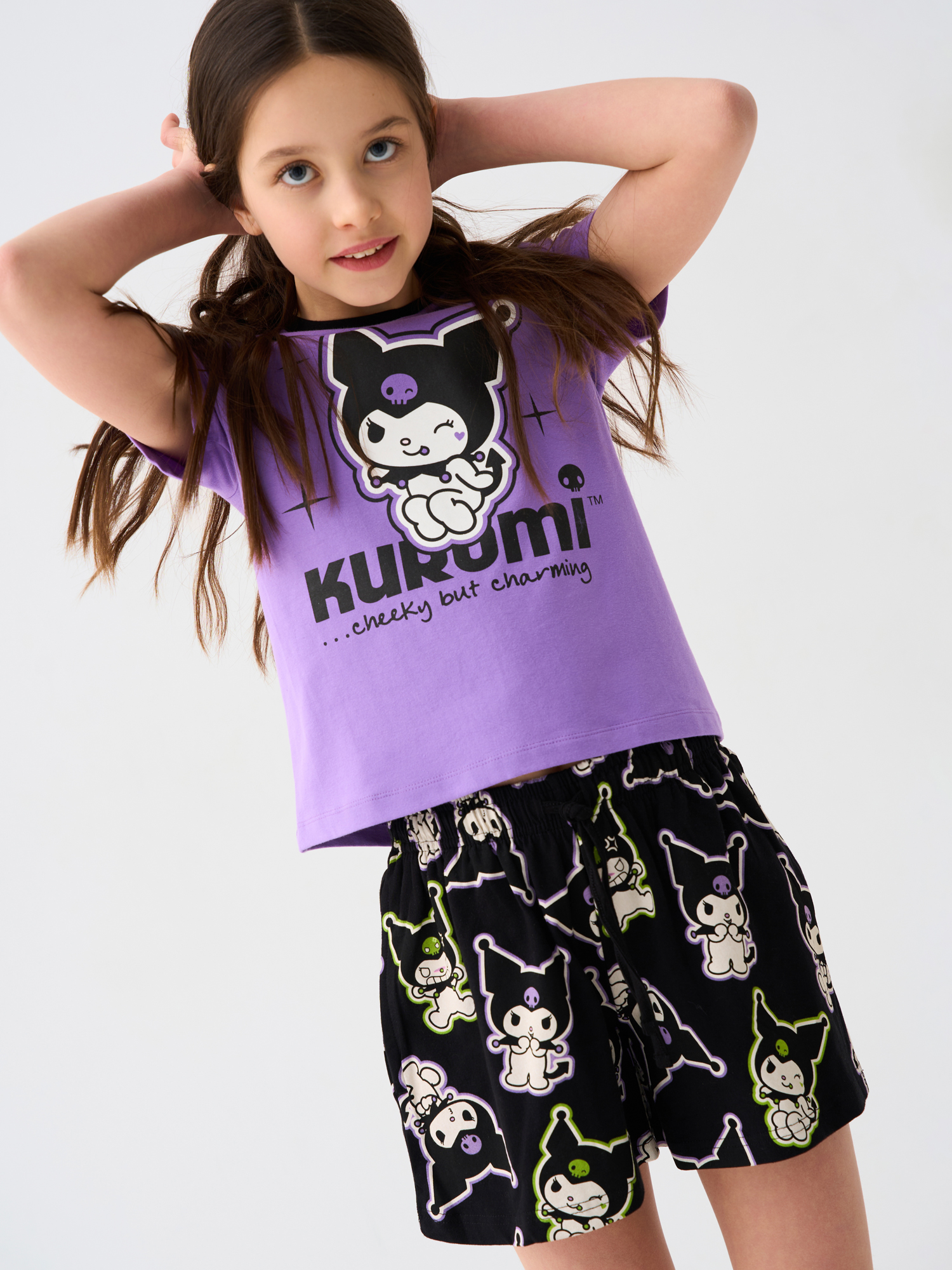 Изображение товара Шорты PlayToday Куроми для девочки - свободный крой, хлопковый трикотаж Изображение товара Шорты PlayToday Куроми для девочки - свободный крой, хлопковый трикотаж