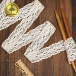 Тесьма декоративная KRUZHEVO вязаная 34мм цвет белый упаковка 10м