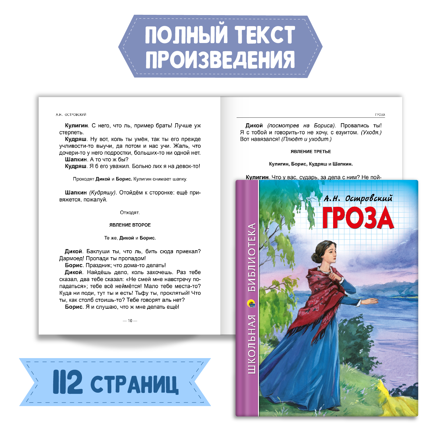 Книга Проф-Пресс Гроза А.Н. Островский 112с.+Читательский дневник 1-11 кл. 2 предмета в уп - фото 2