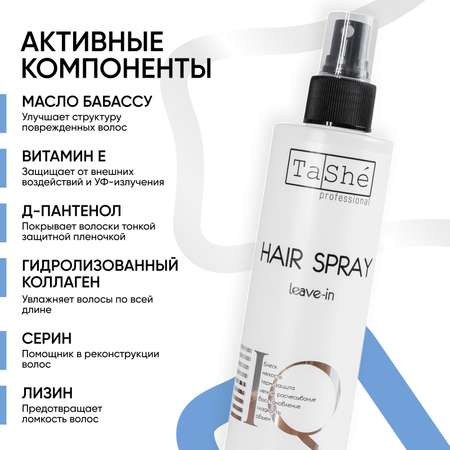 Спрей для волос увлажняющий Tashe Professional термозащита и блеск 250 мл