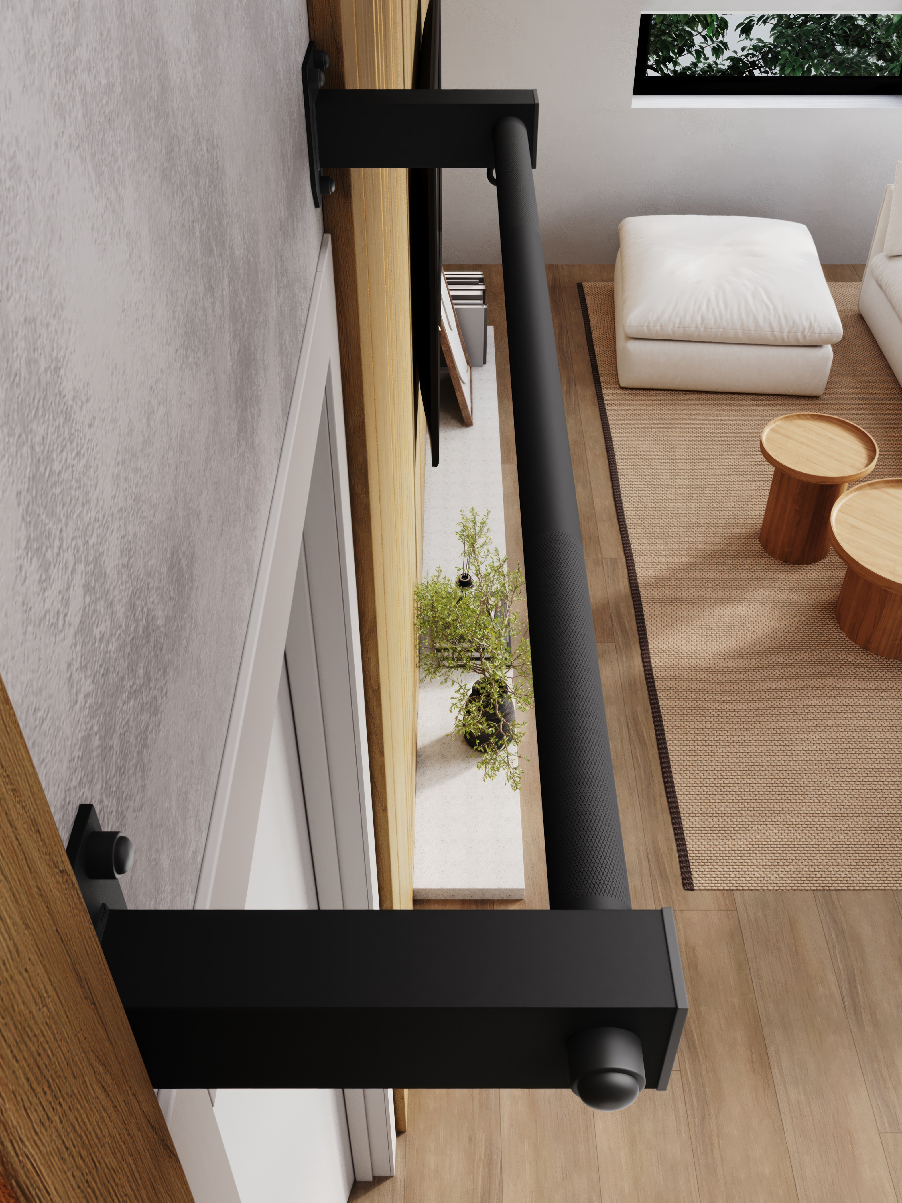 Турник настенный наддверный "Классик" BLACK - стальное рифление - фото 12