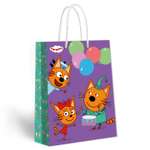 Пакет подарочный ND PLAY Три кота Веселье 26*36см