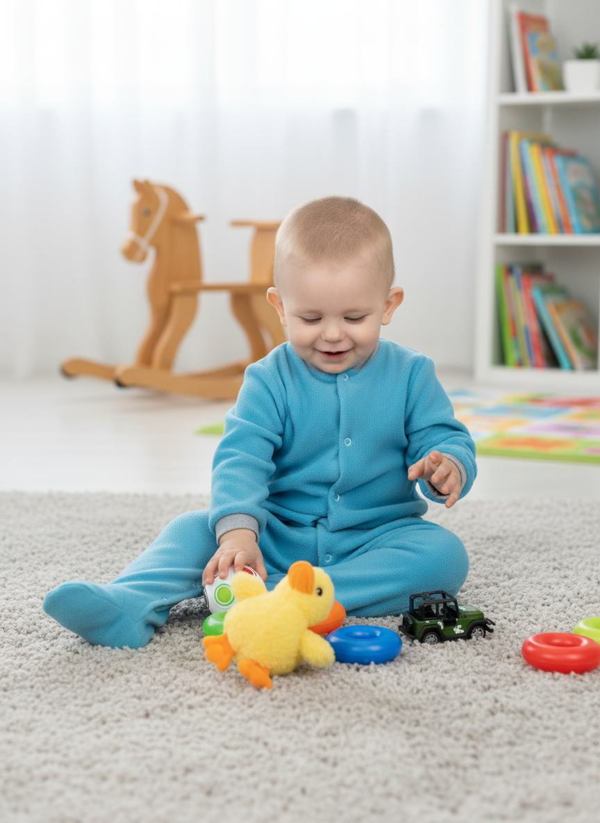 Изображение товара Теплый комбинезон для мальчика Утенок: 80 флис на осень/зиму