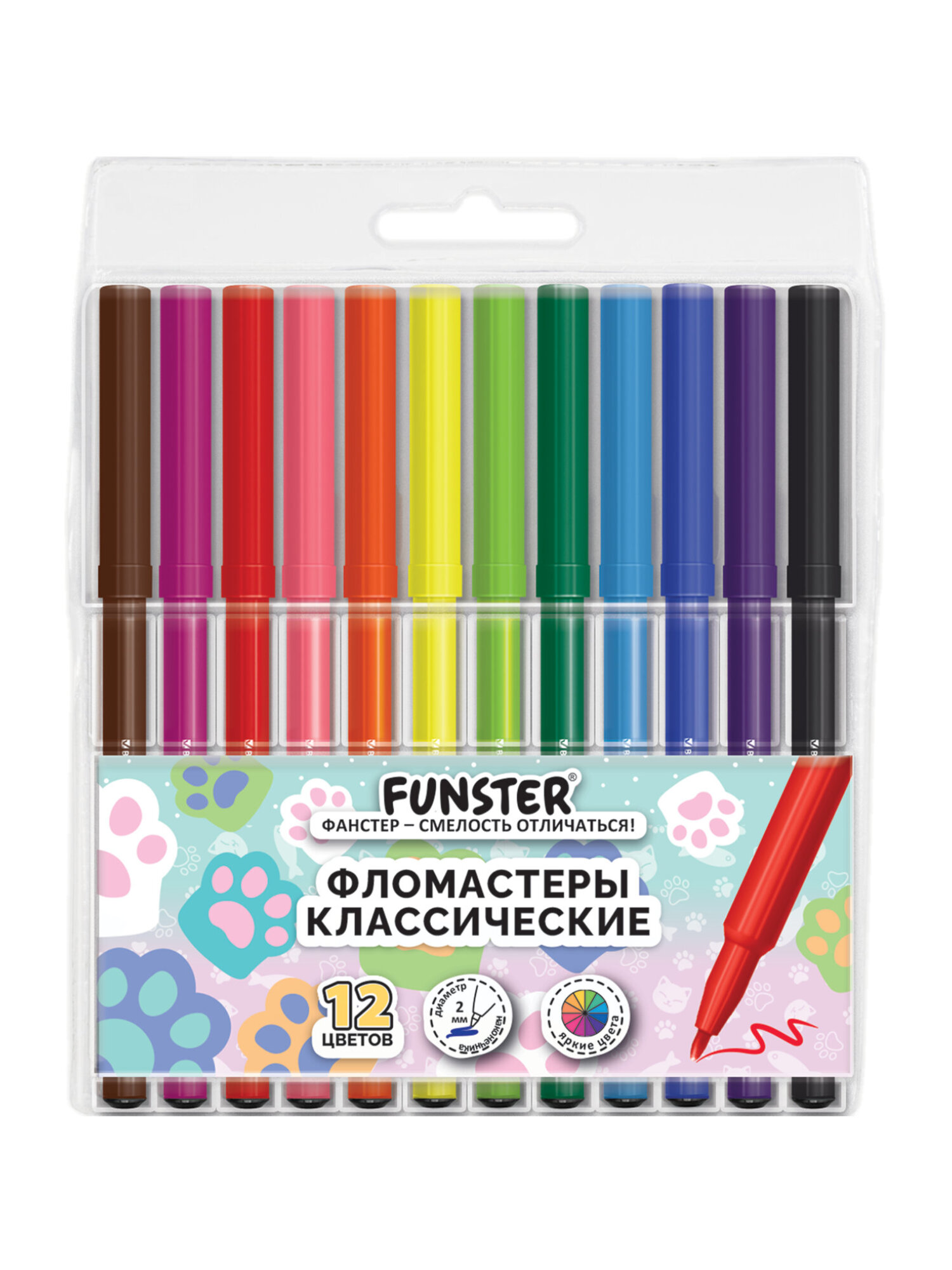 Фломастеры Funster 12 шт. - фото 2