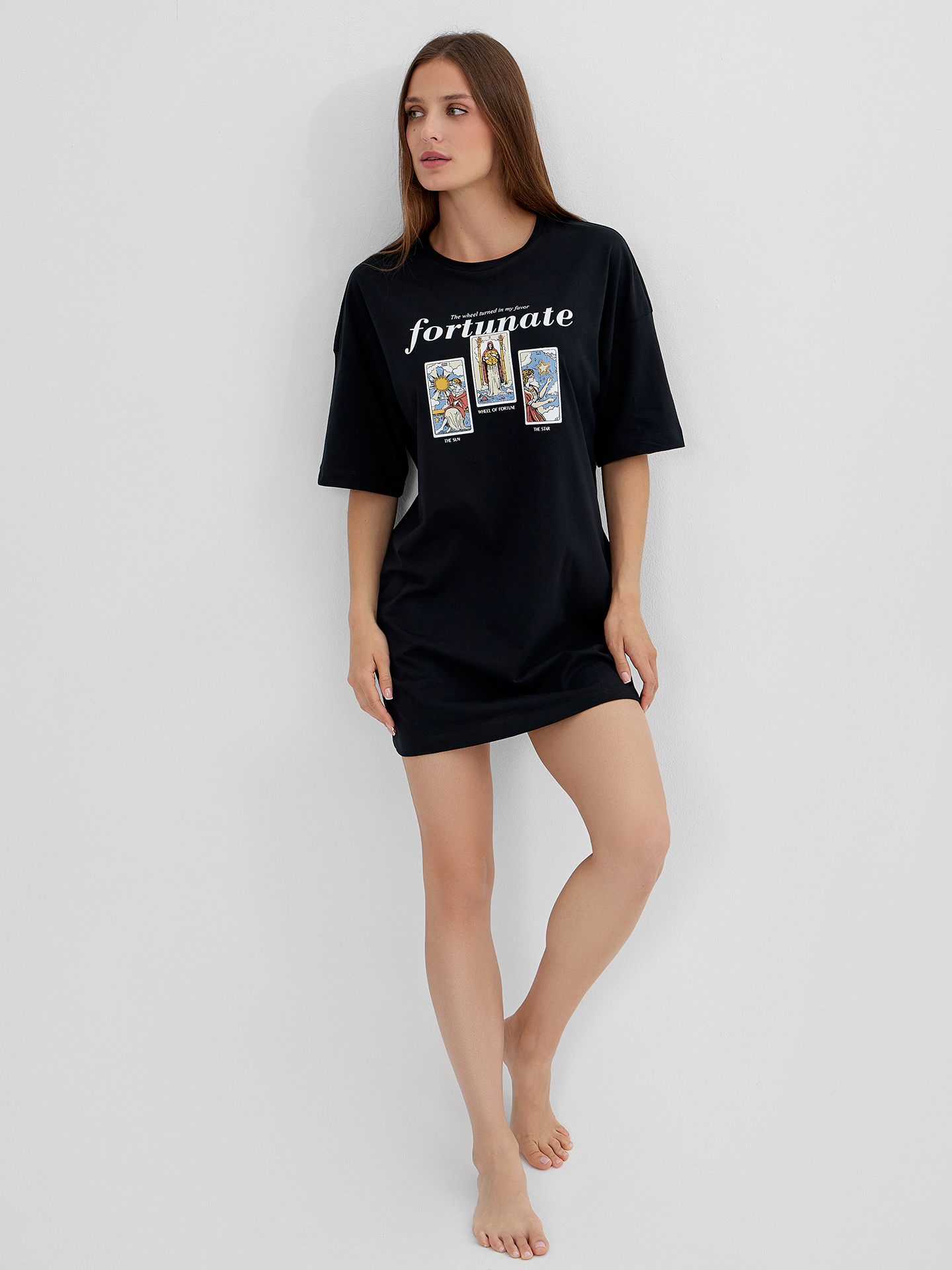 Сорочка ночная Mark Formelle (Марк Формэль) 512079/черный +печать6 - фото 4