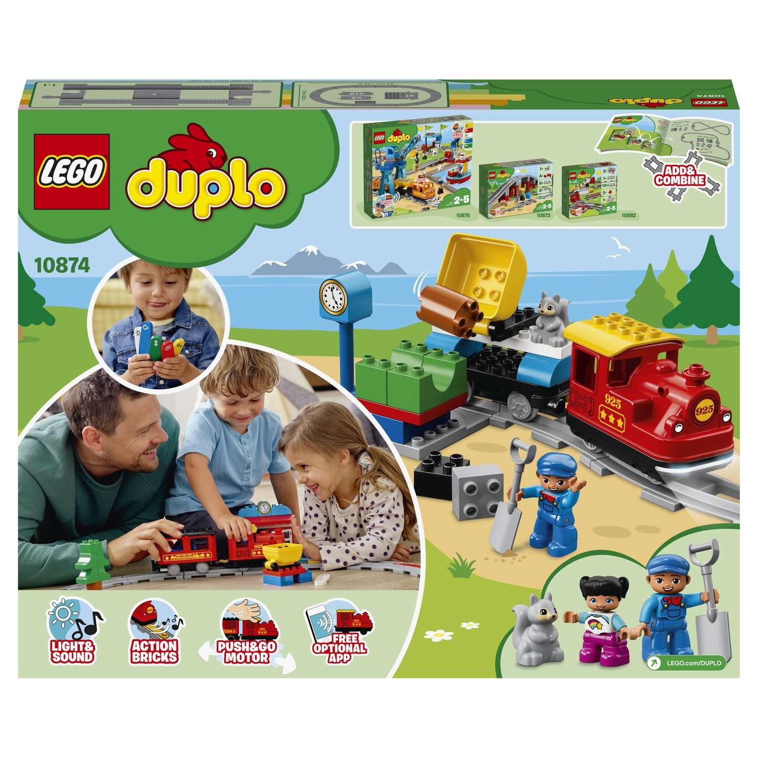 Конструктор LEGO DUPLO Town Поезд на паровой тяге блочный - фото 3