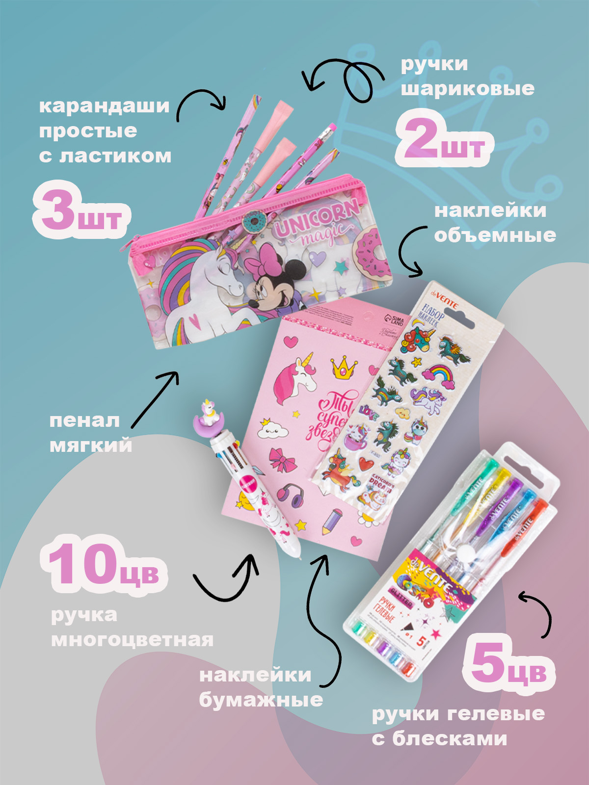 Набор канцелярский Отличник в рюкзачке 23 предм. - фото 3