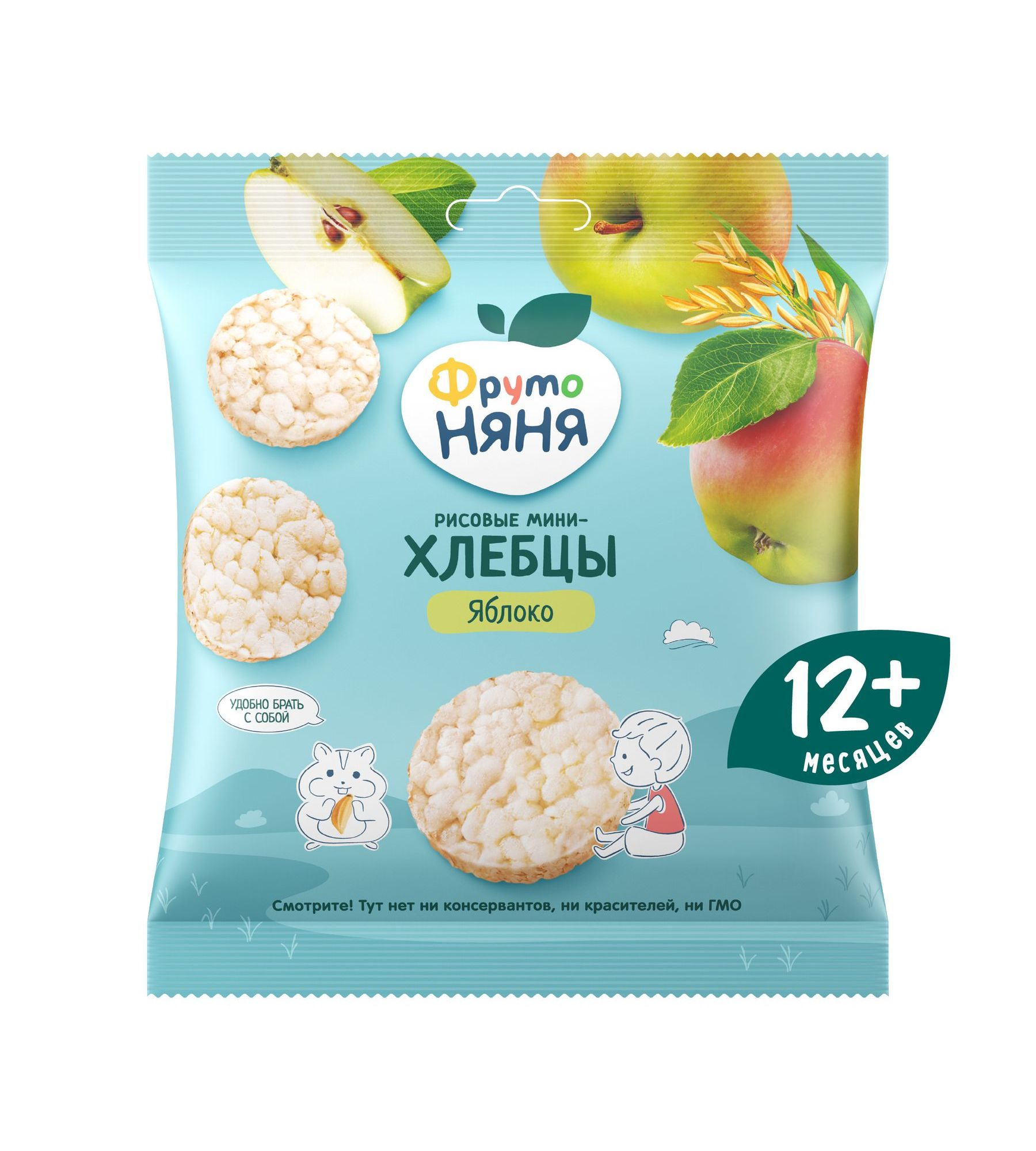 Хлебцы ФрутоНяня рисовые яблоко с 12 мес 30 г - фото 1