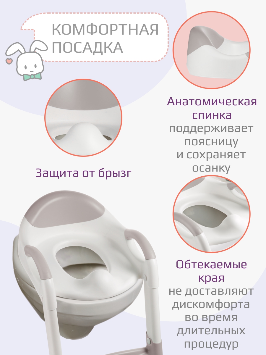 Накладка на унитаз KidWick Whale серый - фото 3