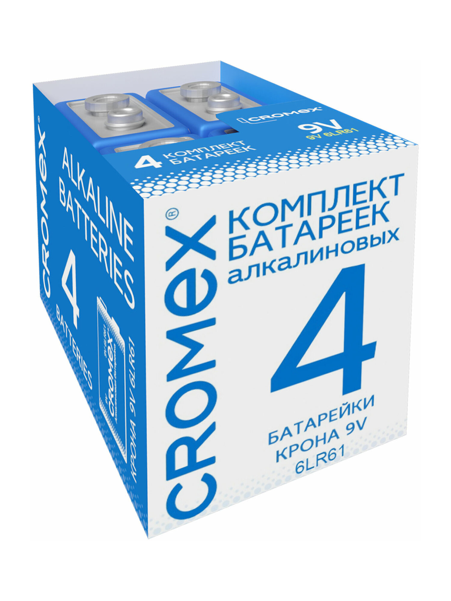 Батарейки алкалиновые CROMEX крона 9v набор 4 штуки - фото 5