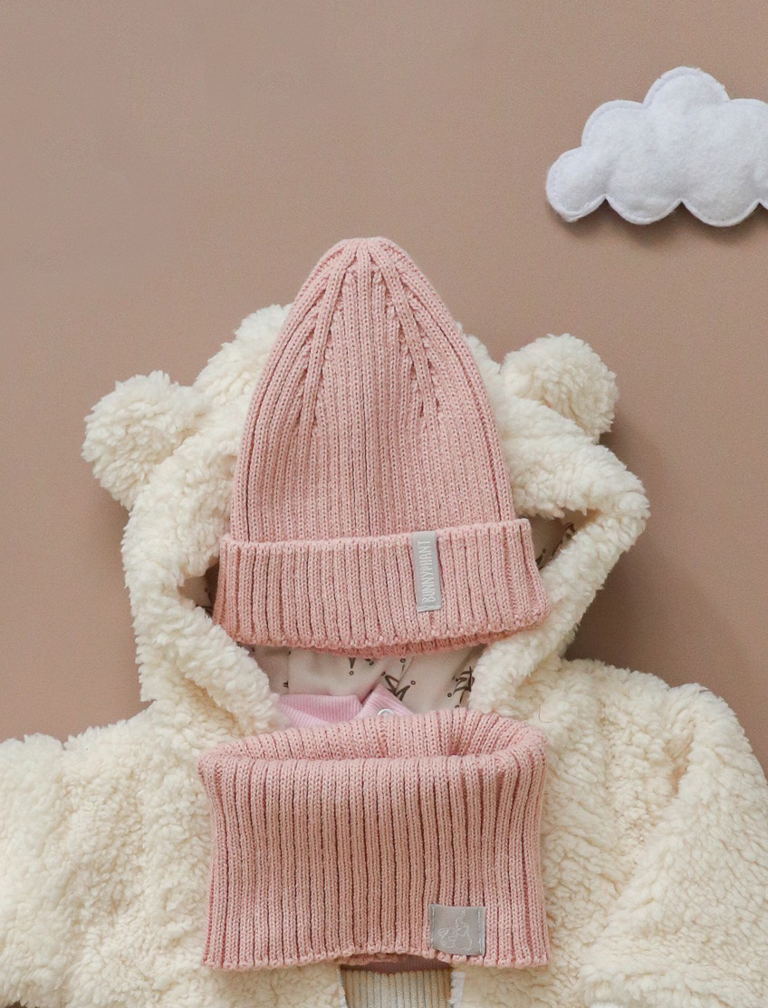 Шапка и снуд Bunnyphant В071/Пудра - фото 4
