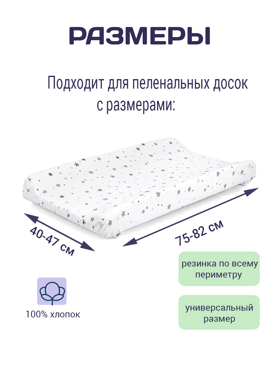 Пеленка чехол на резинке для детской пеленальной доски звездопад цветной ПЧ-БЗ-ЗВЦВЕТ - фото 3