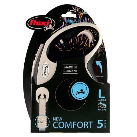 Рулетка для собак Flexi New Line Comfort L до 60кг 5м Серый-Черный