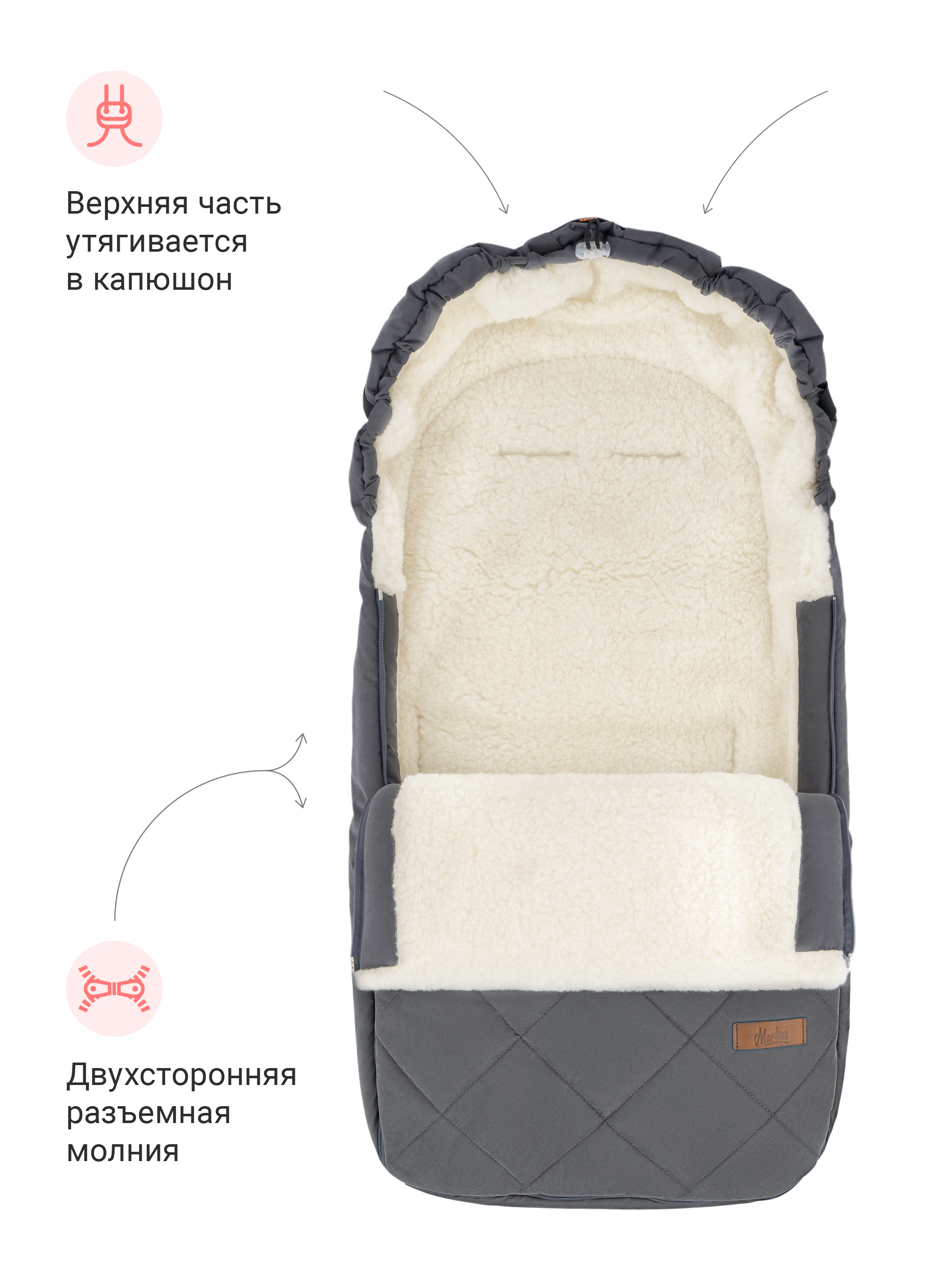 Зимний конверт для новорожденного в коляску Quilt - фото 3