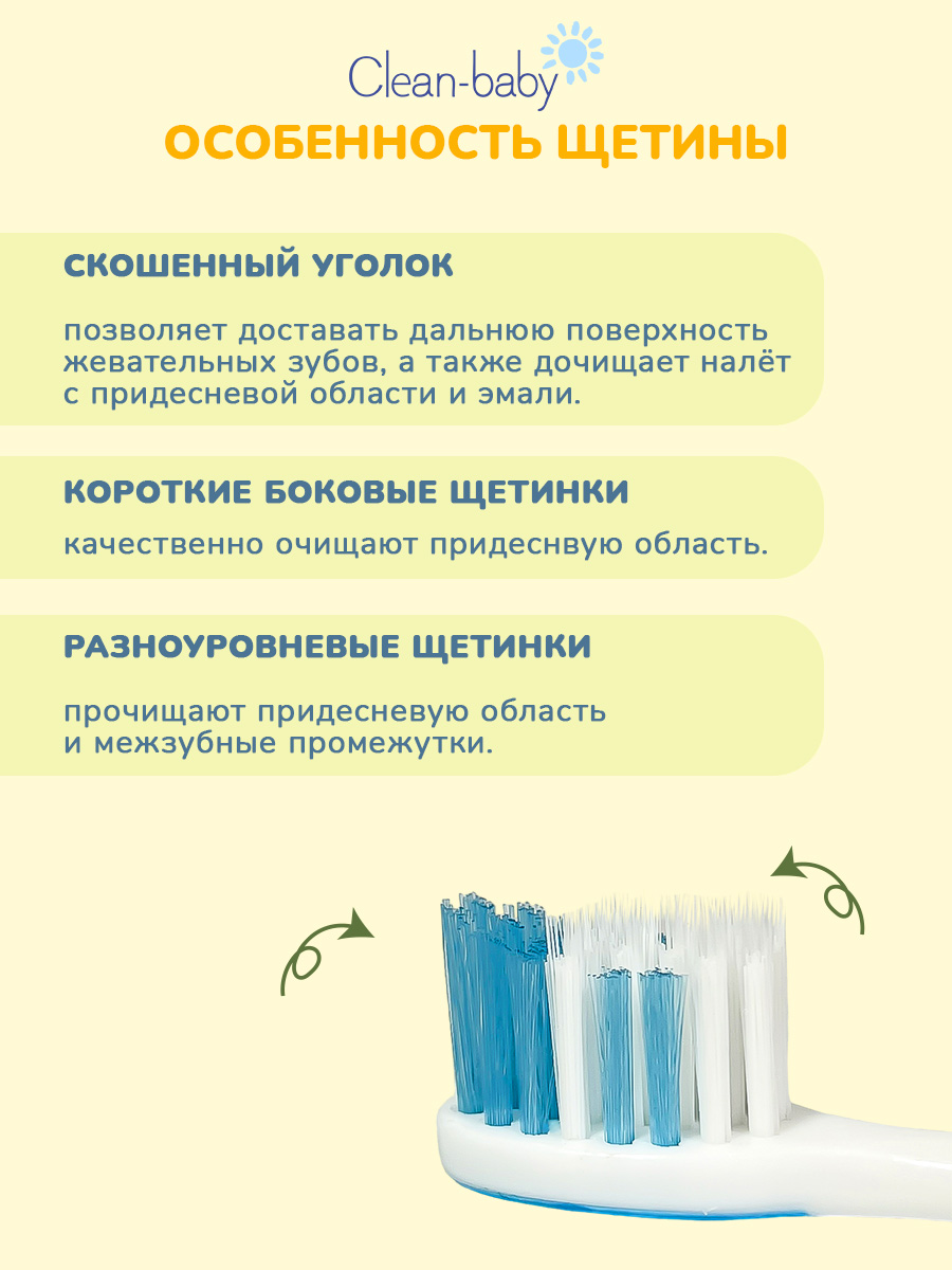 Зубная паста, зубная щетка Clean-baby с фтором Апельсин - фото 8