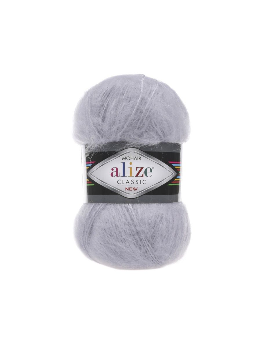 Пряжа Alize полушерстяная Mohair classic new 100 гр 200 м 5 мотков 52 светло-серый - фото 6