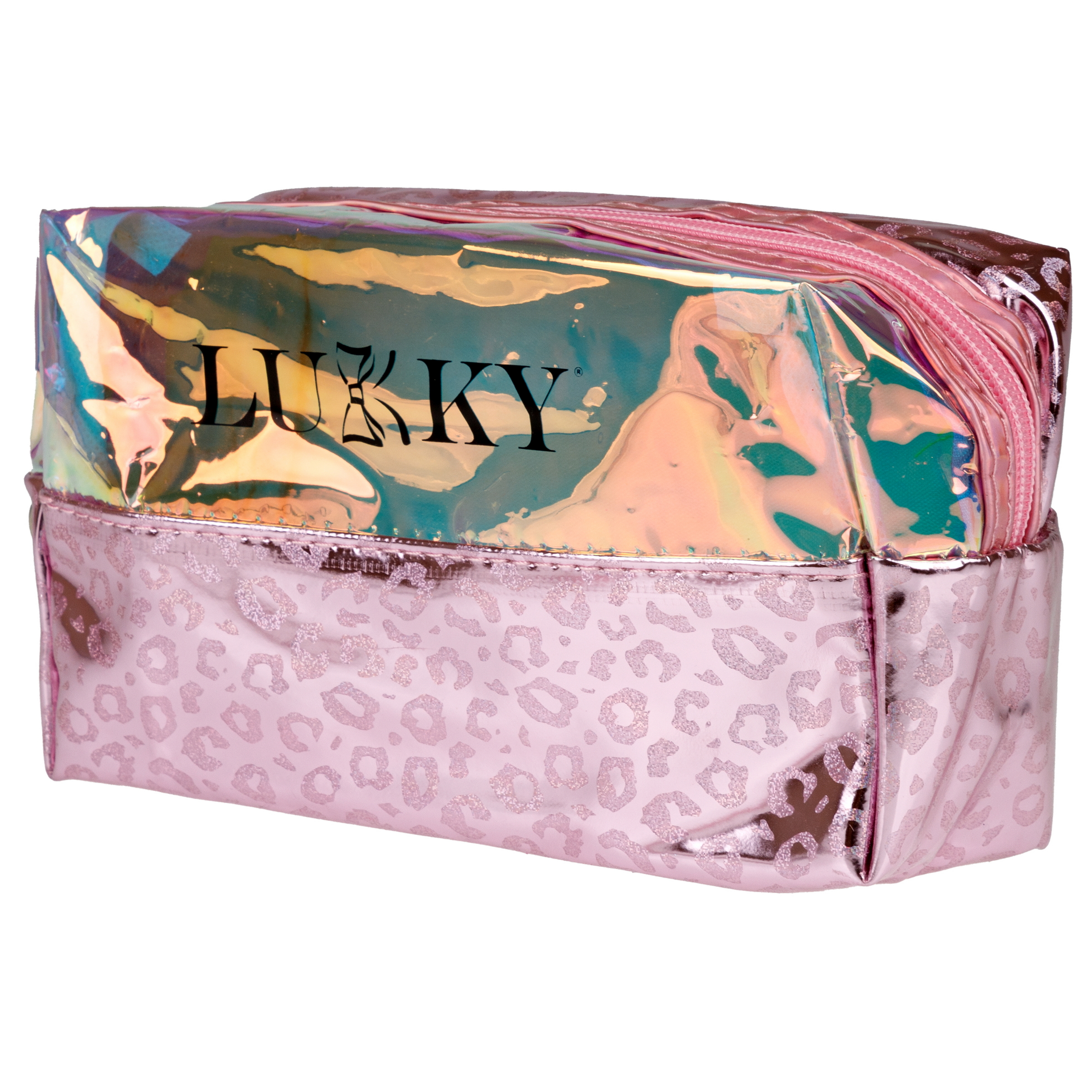 Косметичка LUKKY Shiny Leo блестящая с леопардовым принтом 18х 10х 7 см - фото 3