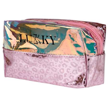 Косметичка LUKKY Shiny Leo блестящая с леопардовым принтом 18х 10х 7 см