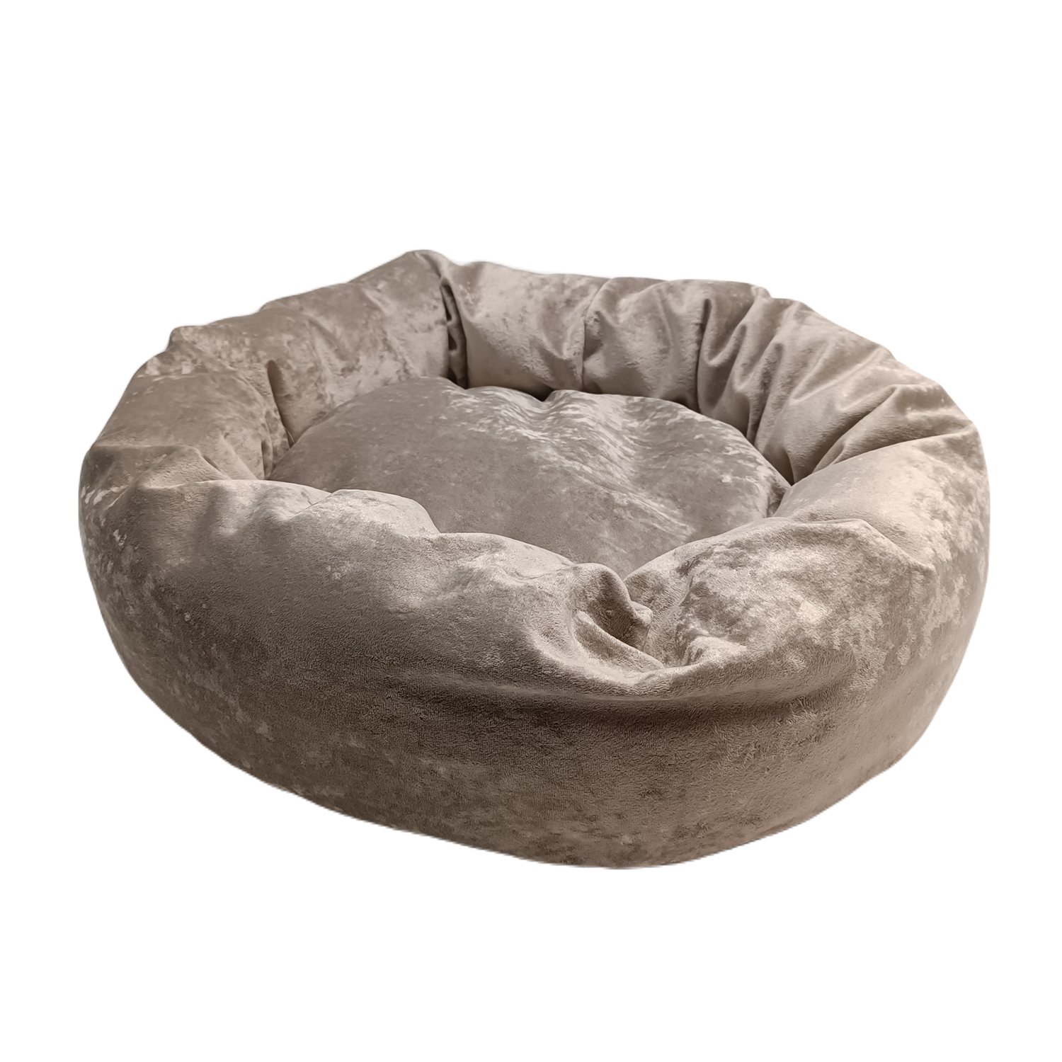 Лежанка для животных Homepet Plush ватрушка 62*62*17см Латте - фото 1