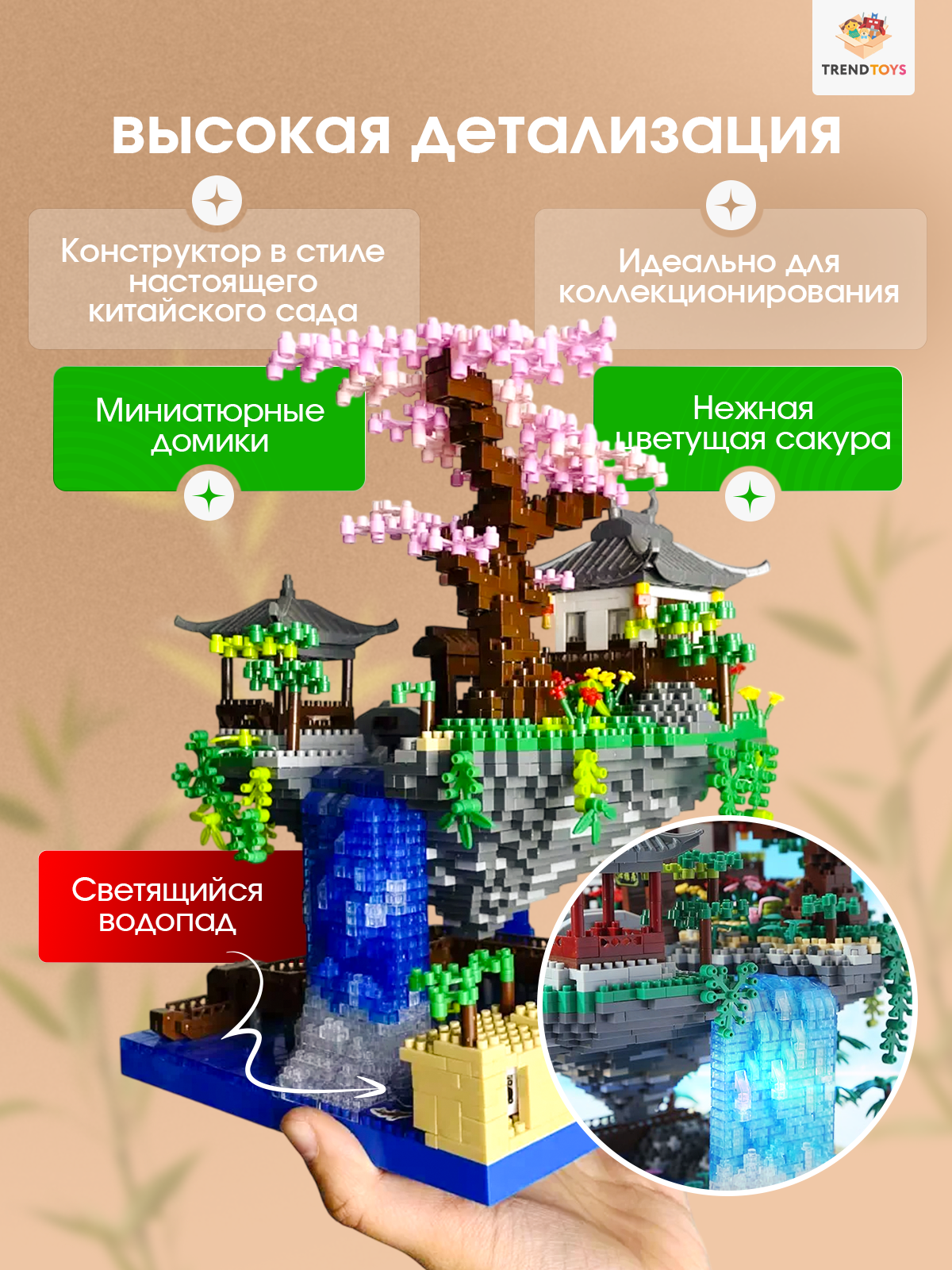 Конструктор TrendToys Китайский Сад с подсветкой 2476 дет. - фото 2