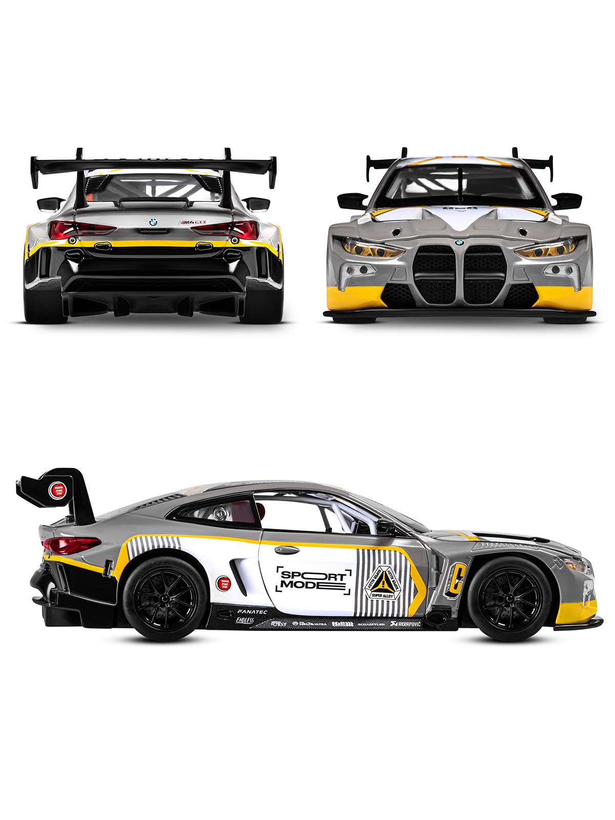 Автомобиль АВТОпанорама BMW M4 GT3 1:24 JB1251650 - фото 7