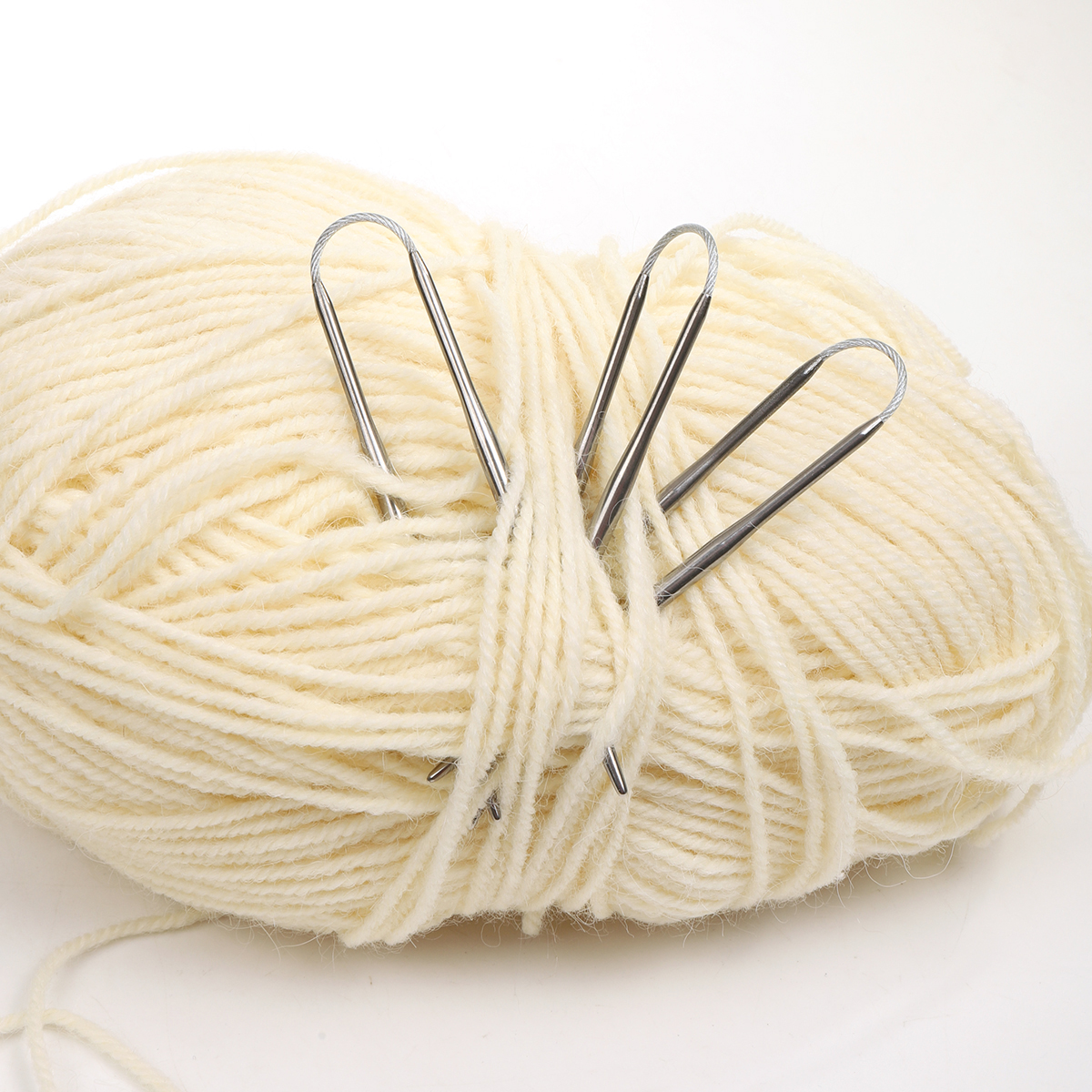 Спицы вязальные чулочные Maxwell гибкие с металлическим тросиком сталь d 4.0 мм 21 см 3 шт - фото 6