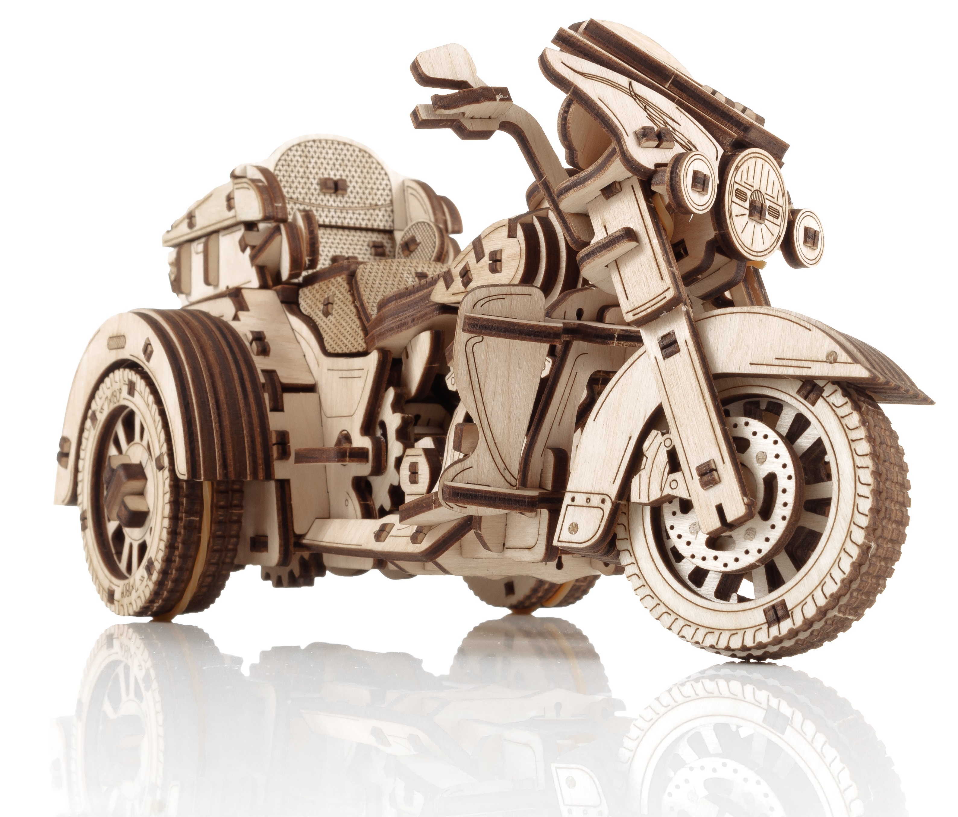 Сборная модель Eco Wood Art (EWA) Мотоцикл Трайк из дерева ETrike - фото 3