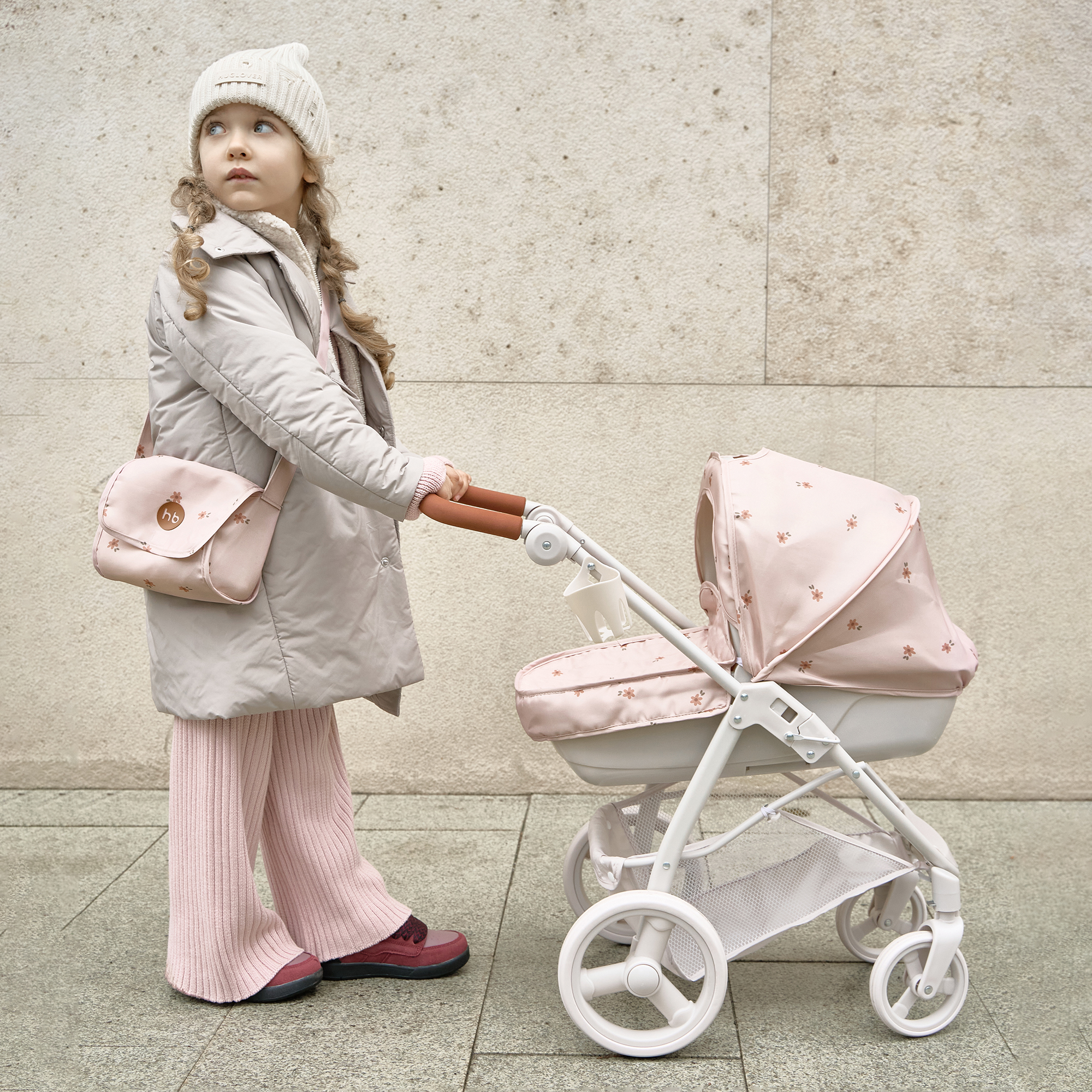 Прогулочная коляска для кукол Happy Baby 331956_pink (flowers) - фото 13