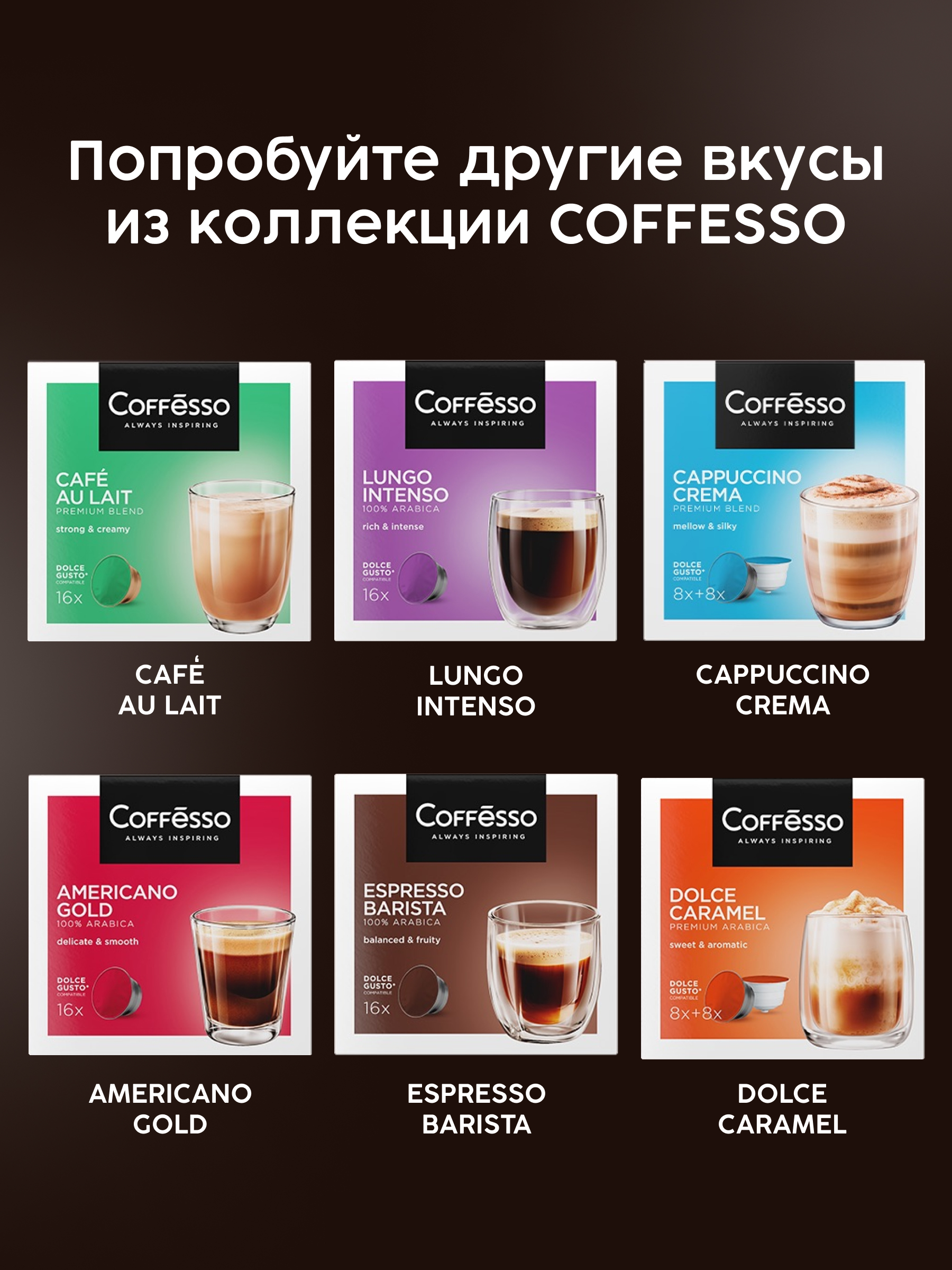 Кофе в капсулах Coffesso CAFE AU LAIT l Набор для приготовления кофейного напитка 160г капсула - фото 5
