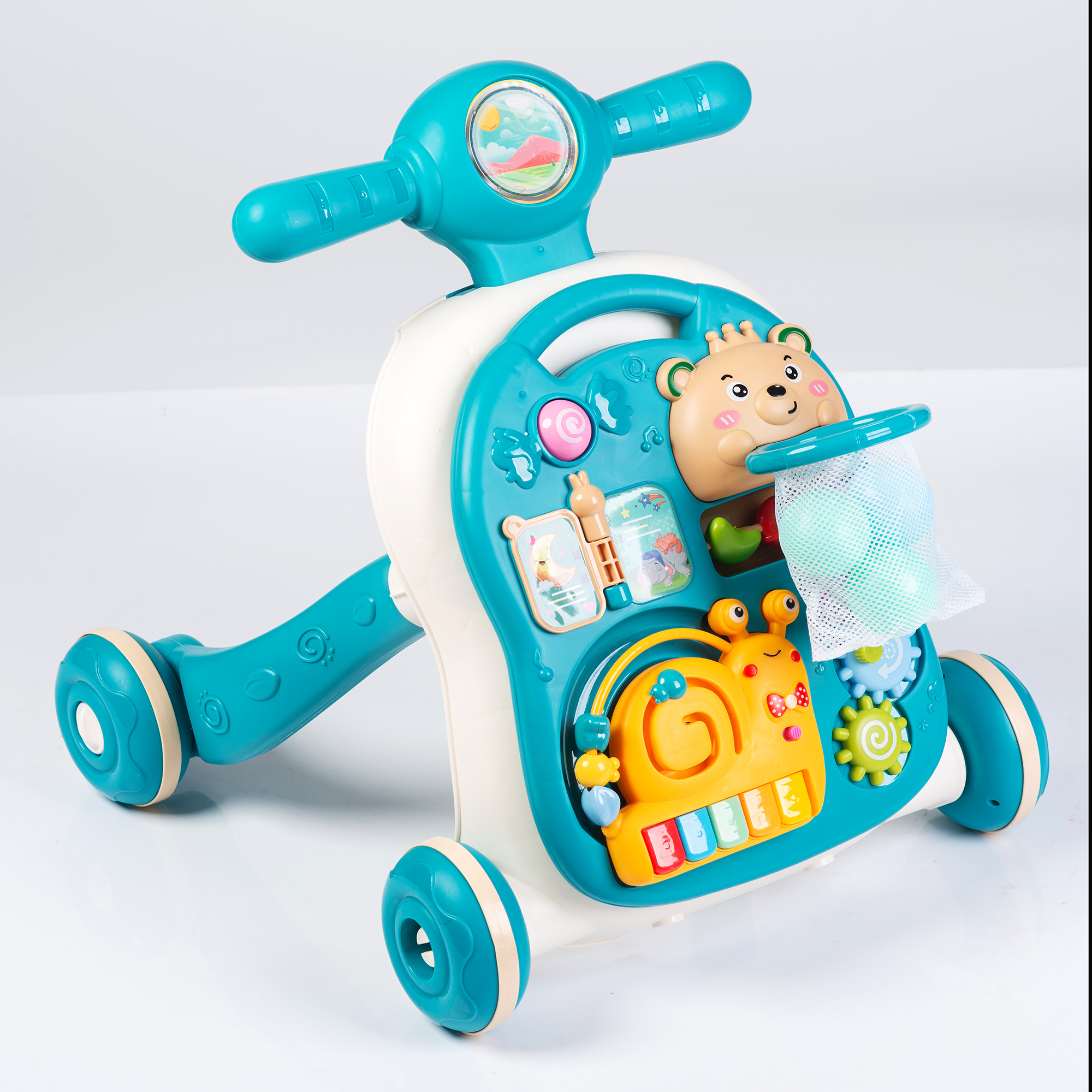 Каталка Babyhit с ручкой бирюзовый - фото 9