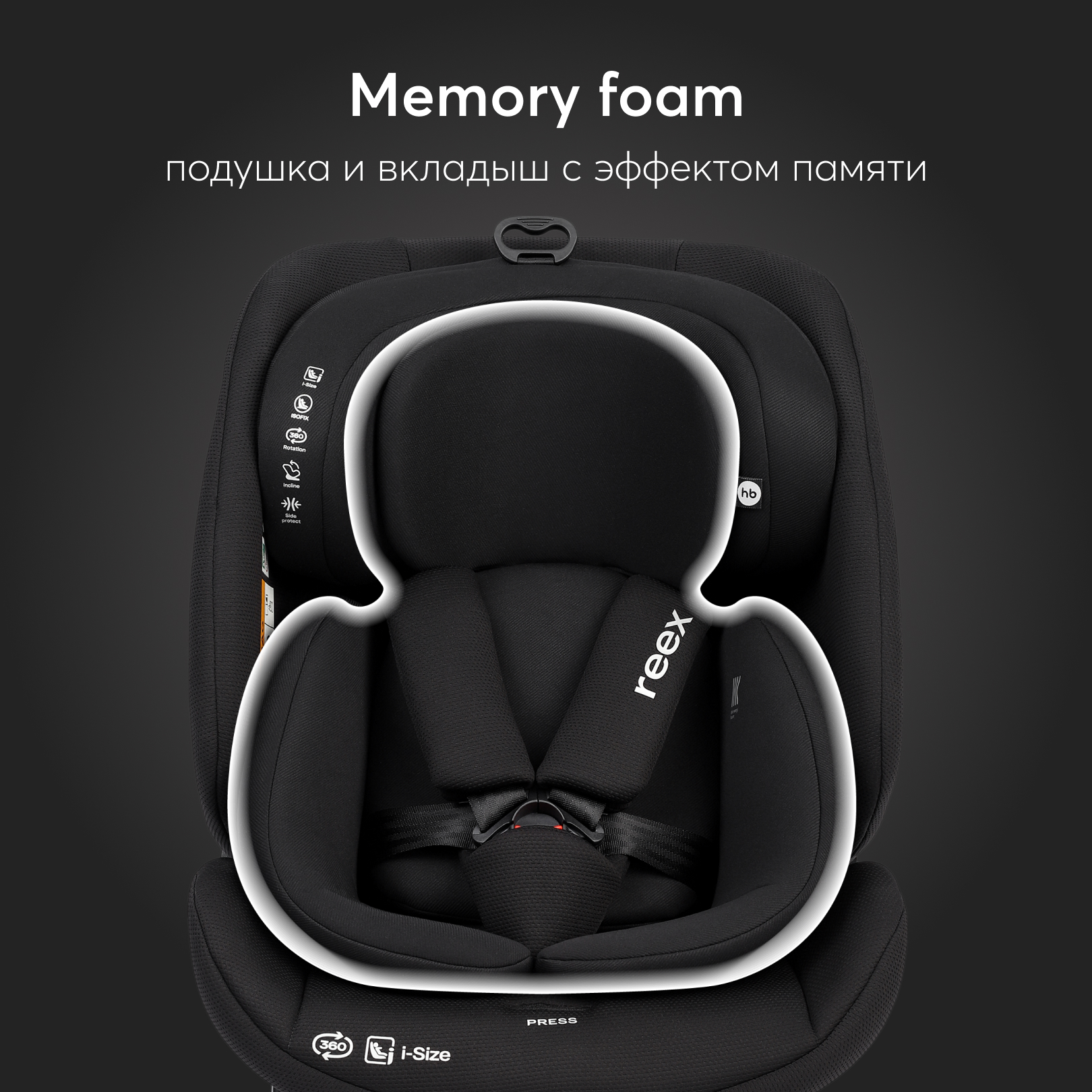 Автокресло Happy Baby Reex Isofix 0+/1/2/3 (0-36 кг) - фото 9