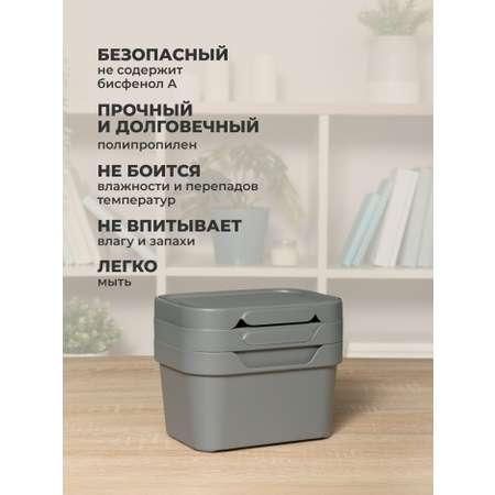 Набор ящиков с крышкой Econova Универсальные, 18.9х13.2х11 см, 1,9Л