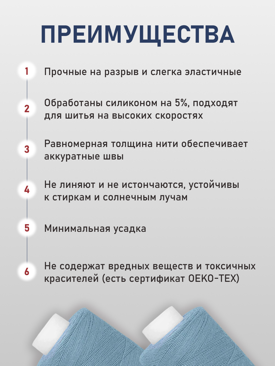 Нитки для шитья 40/2 Bestex 10шт цв 310 - фото 3
