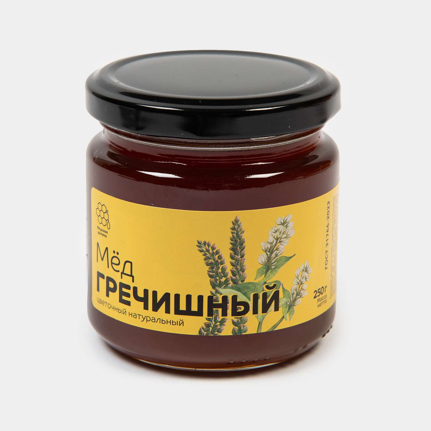 Мед натуральный Медовая долина цветочный гречишный 0.25кг - фото 1
