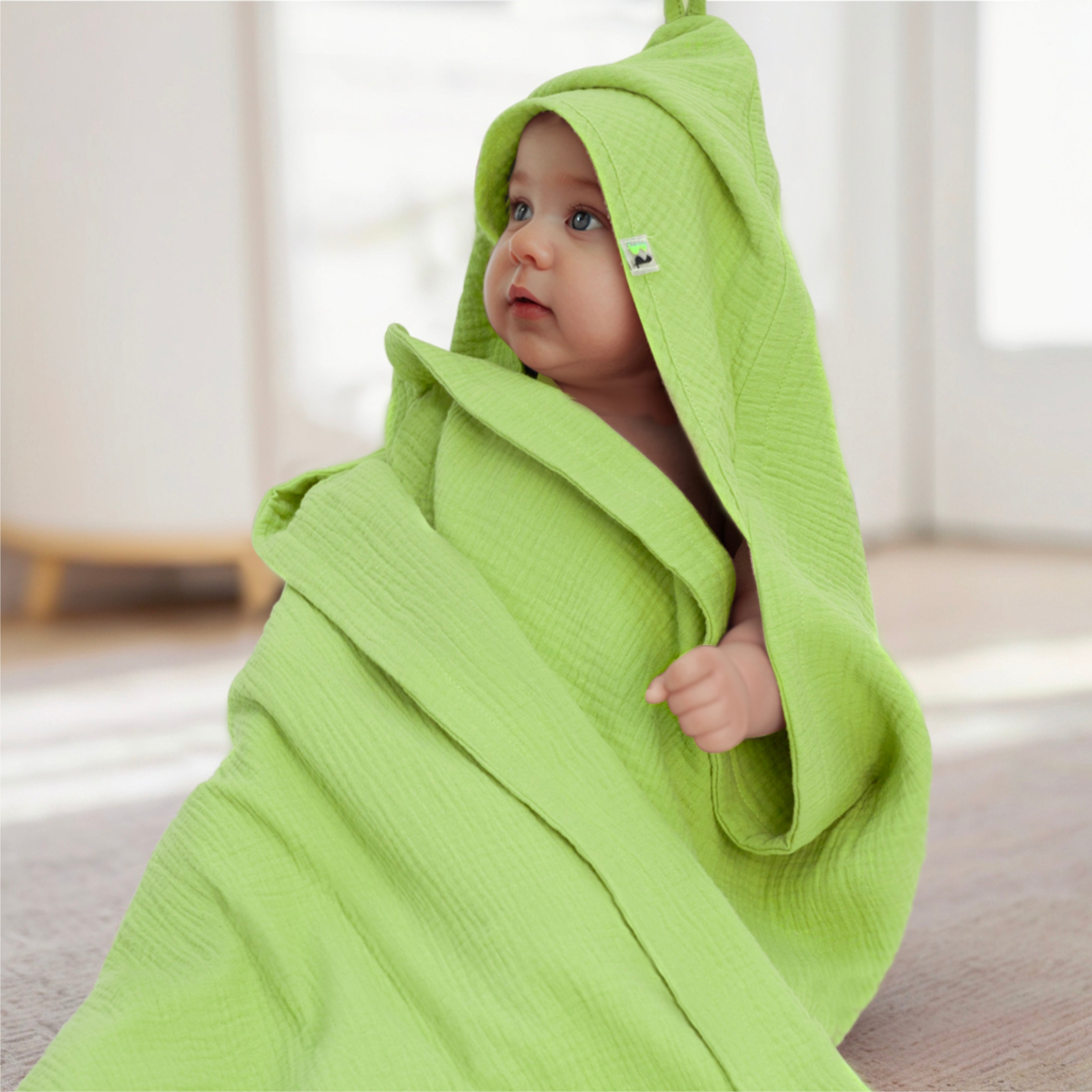 Полотенце уголок Фабрика Бамбук с капюшоном (уголком) 98 x 98 см - фото 4