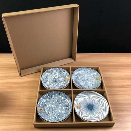 Набор тарелок ZDK Kitchen Japanese Collection 4шт цвет голубой D175мм