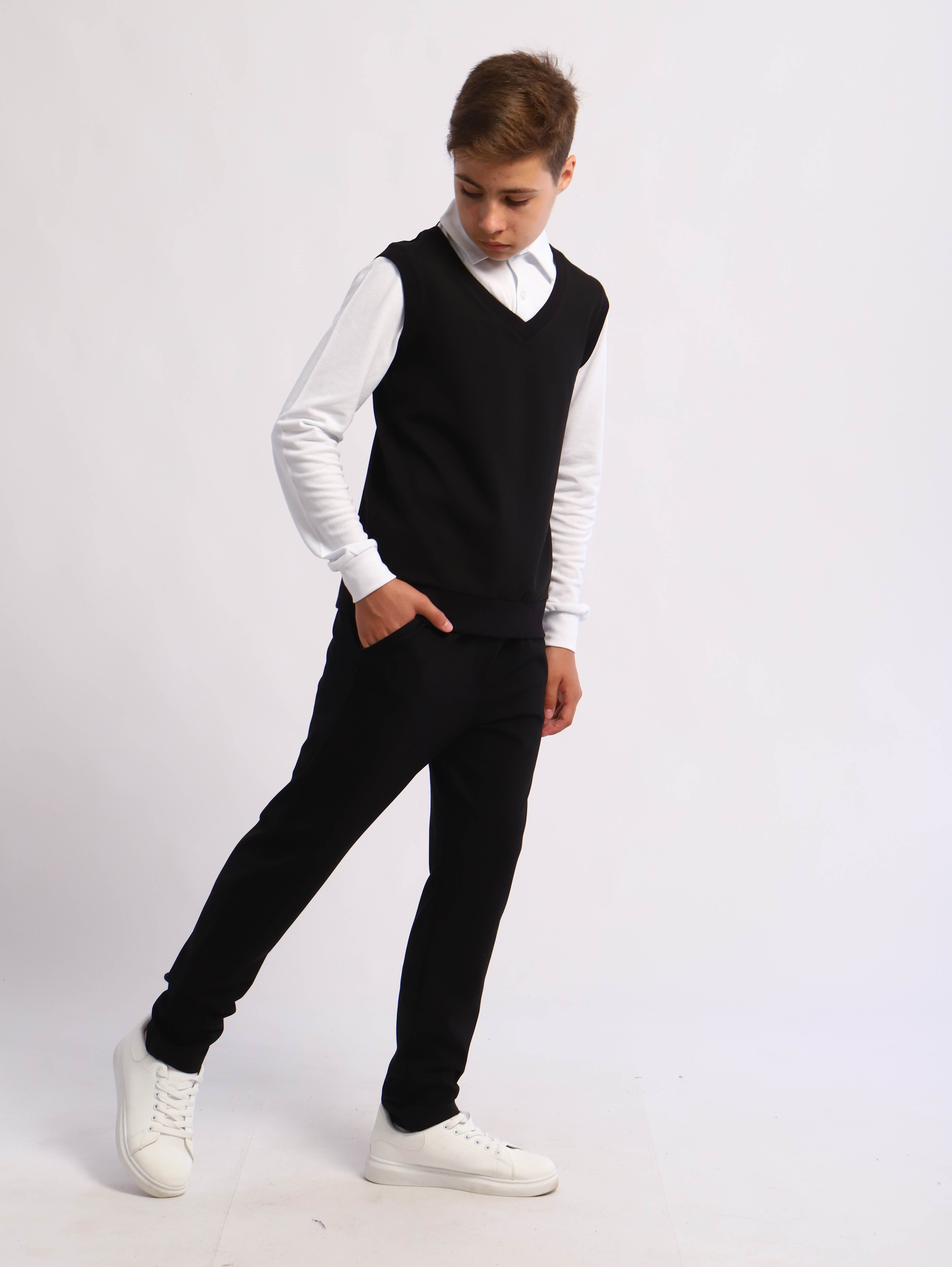 Джемпер-обманка ЛАДОШКИ Джемпер-обманка Стив-1 черный - фото 4