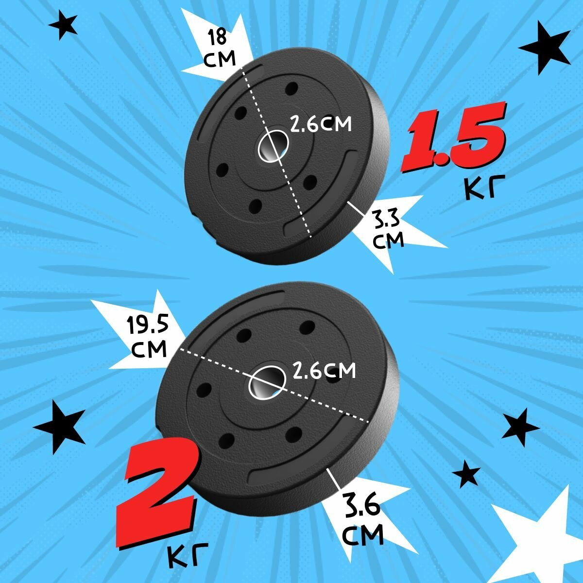 Гантель БлинДаГриф 7кг 2 шт - фото 9